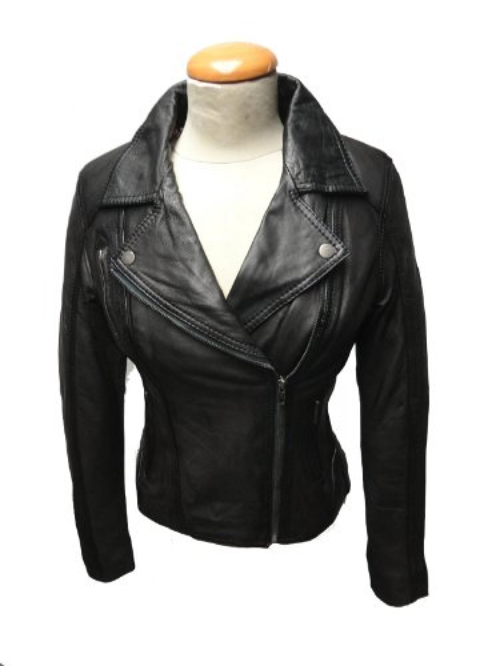 Damen Biker Lederjacke "QUEEN" von RICANO aus Nappa Echt Leder (schwarz) Damen Biker Lederjacke "QUEEN" von RICANO aus Nappa Echt Leder (schwarz)